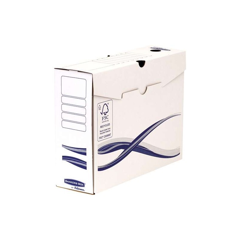 Fellowes Bankers Box Basic Confezione da 25 scatole per cartelle definitive A4+ 100 mm - Montaggio manuale - Cartone ric