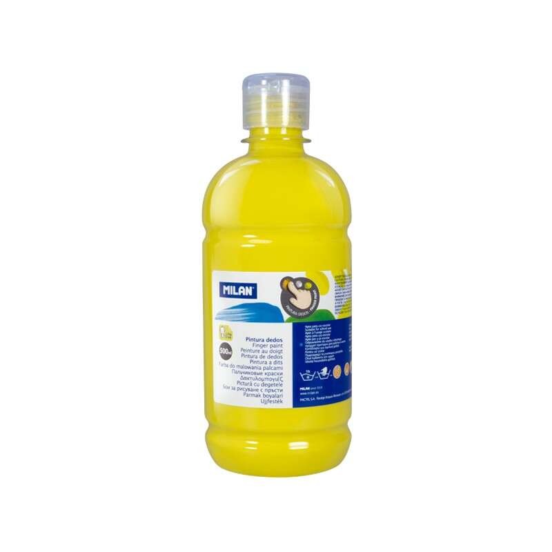 Bottiglia di vernice per dita Milano - 500 ml - Facile da applicare - Miscelabile - Colore giallo