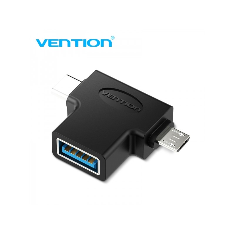 Adattatore USB 3.0 USB-C maschio a MicroUSB maschio di Vention - Nero