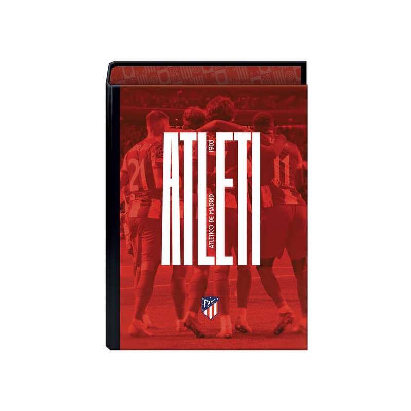 Dohe Atletico de Madrid Atleti Raccoglitore a 4 anelli formato Folio - Copertina in cartone foderato - Anelli nichelati 