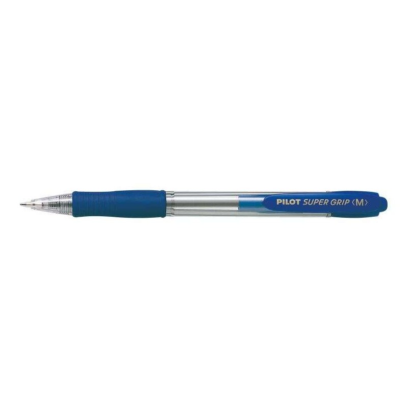 Pilot SuperGrip Penna a sfera retrattile - Tondo 1.0 mm - Tratto 0.27 mm - Inchiostro a base d'olio - Impugnatura ergono