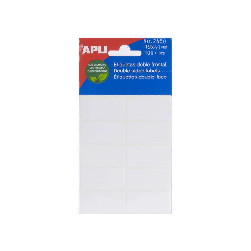 Etichette Apli doppio fronte bianco 19.0 x 40.0 mm