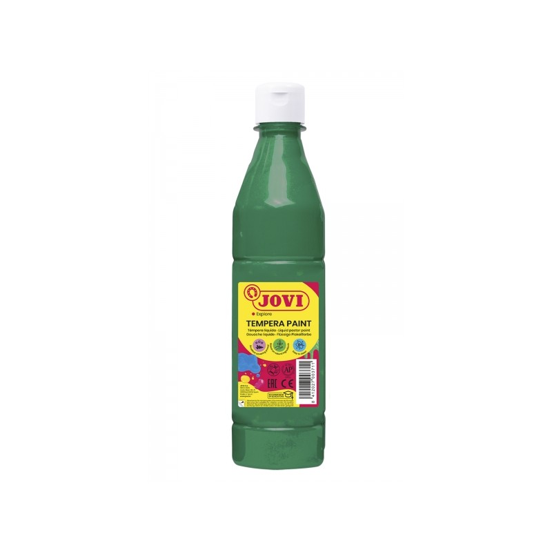 Jovi Tempera Paint Tempera liquida 500ml - A base d'acqua - Pronta all'uso - Alto potere coprente - Rapida essiccazione 