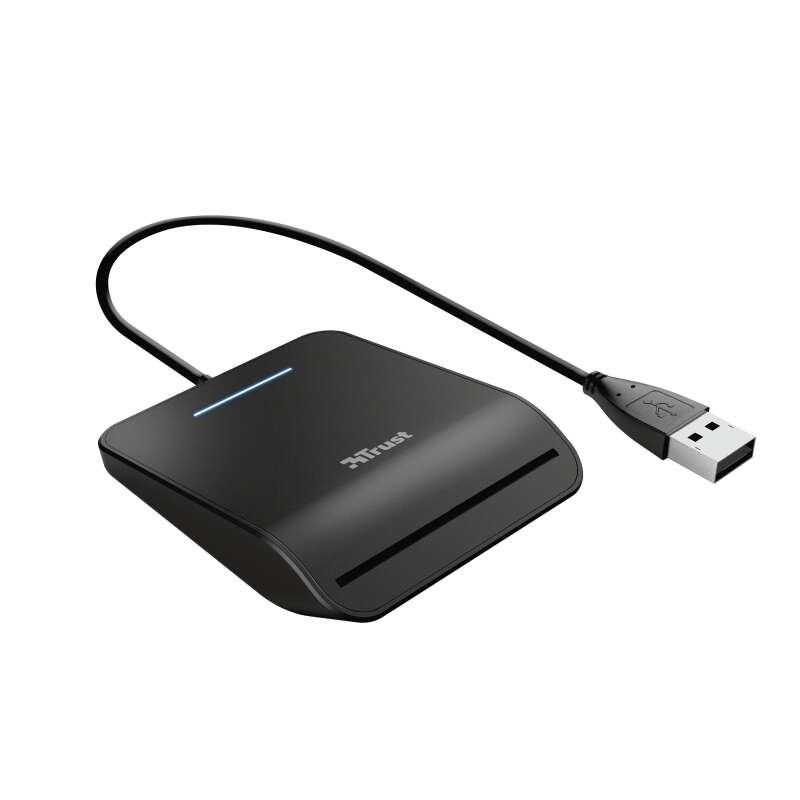 Lettore di carte d'identità elettroniche Trust Primo Smartcard 3.0 - USB 2.0 - Cavo da 1 m - Nero