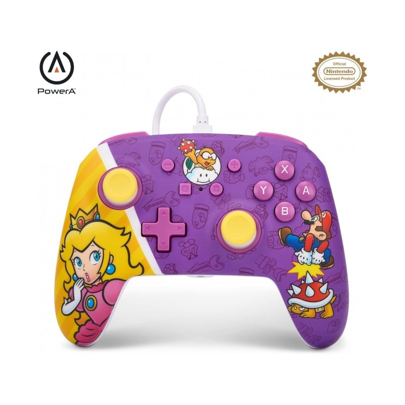 Controllore cablato potenziato PowerA per Nintendo Switch - Battaglia della Principessa Peach