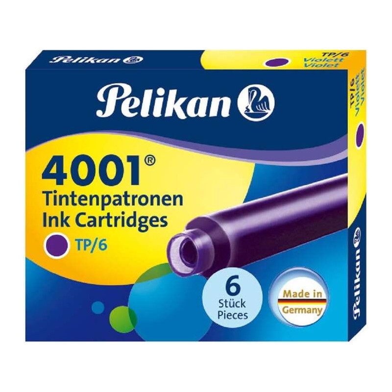 Pelikan Scatola di 6 cartucce 4001 TP/6 - Compatibili con le penne stilografiche Pelikan - Colore viola