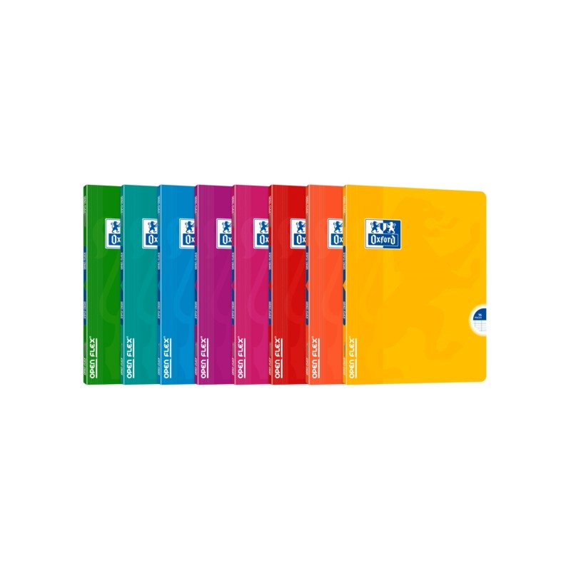 Oxford Openflex A5+ Copertina in plastica Taccuino con punti metallici 48 fogli Griglia di separazione con margine - Cop
