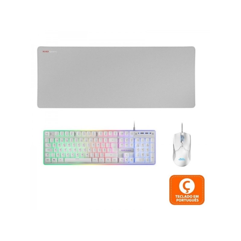 Mars Gaming MCPX Premium Gaming Combo - Tastiera ibrida H-MECH - Mouse ultra leggero da 10K DPI - Tappetino per mouse XX