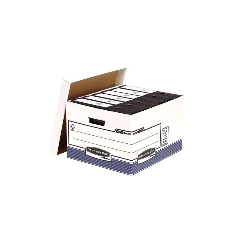 Fellowes Bankers Box Folio File Box - Montaggio automatico Fastfold - Cartone riciclato certificato FSC