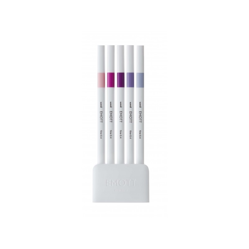 Uni-ball PEM-SY Set Nº7 Emott Floral Colors Confezione da 5 pennarelli a tratto fine - Punta da 0.4 mm - Inchiostro a b