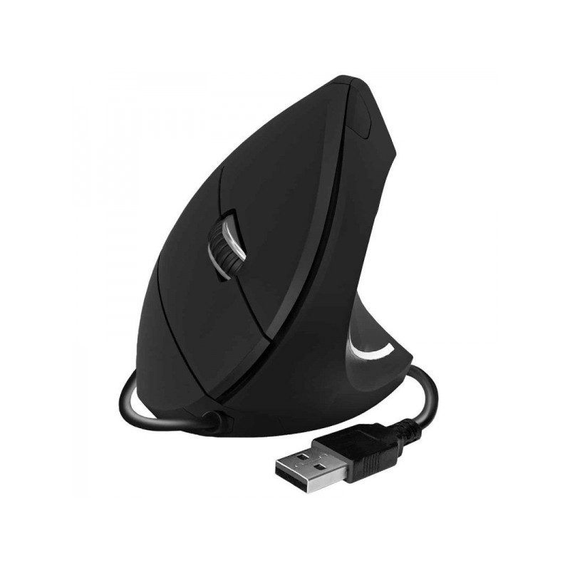 Subblim Glide Vertical Ergo Vertical Mouse USB 1600dpi - 5 pulsanti - Utilizzo con la mano destra - Colore nero