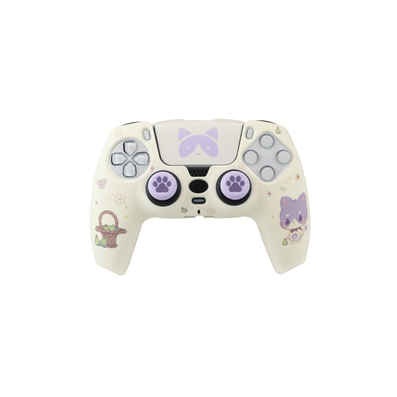 FR-TEC Maneki Tanooki Pack per il controller PS5 con custodia rigida + adesivo per touchpad + impugnature - Migliorata l