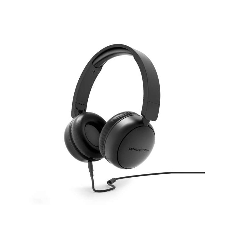 Cuffie Energy Sistem - 100% plastica riciclata - cavo rimovibile - microfono - assistente vocale - colore nero