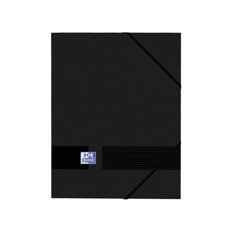 Cartella gommata Oxford Live e Go A4+ - Copertina in plastica opaca - 3 lembi - Dorso 30 mm - Nero