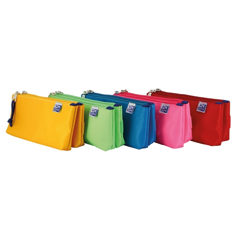 Astuccio per matite doppio in poliestere Oxford Kangoo Kids - Compatto e robusto - Colori assortiti