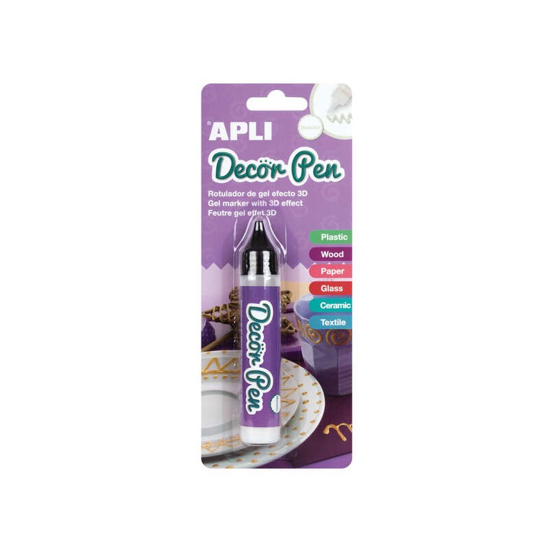 Apli Metallic 3D Gel Marker - 25ml - Personalizza facilmente regali. oggetti. biglietti. dettagli. foto. cartelle - Bian