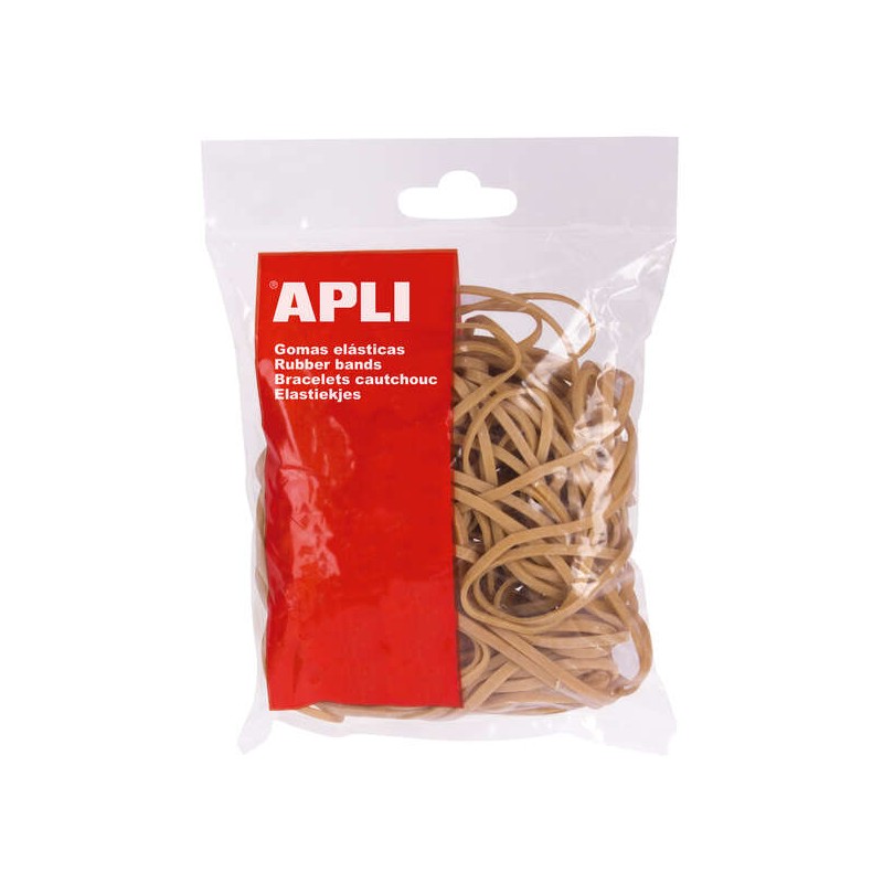 Bande di gomma naturale Apli - Ø 100 x 2 mm - Elevata elasticità e resistenza - 1 kg di contenuto