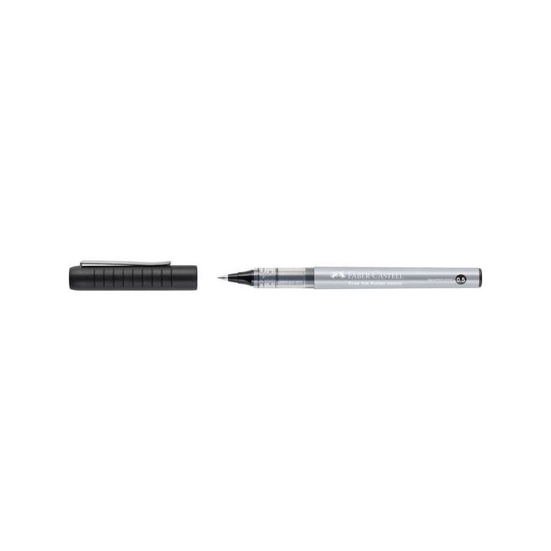 Penna a sfera a inchiostro libero Faber-Castell - Conica 0.5 mm - Linea extra fine - Clip in metallo - Colore nero