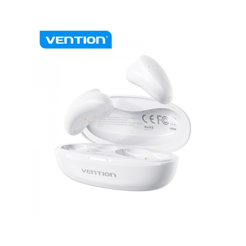Vention Cuffie Bluetooth 5.3 con custodia di ricarica - 8 ore di autonomia - Tiny T11 - Bianco - Cuffie Bluetooth 5.3 co