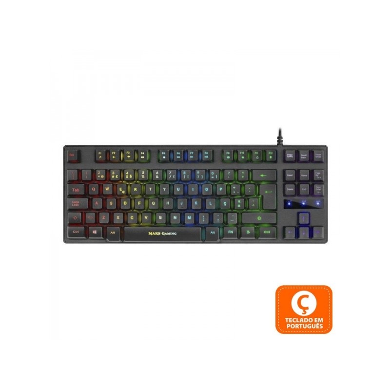 Tastiera meccanica ibrida Mars Gaming MKTKL - Design compatto TKL - Effetti LED RGB - Tecnologia H-Mechanical RED - Mate