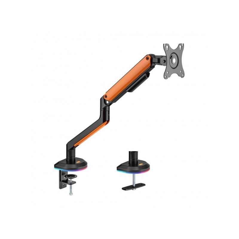 Aisens Gaming RGB Monitor/TV Table Stand - Girevole e inclinabile - Illuminazione RGB - Acciaio e alluminio - Compatibil
