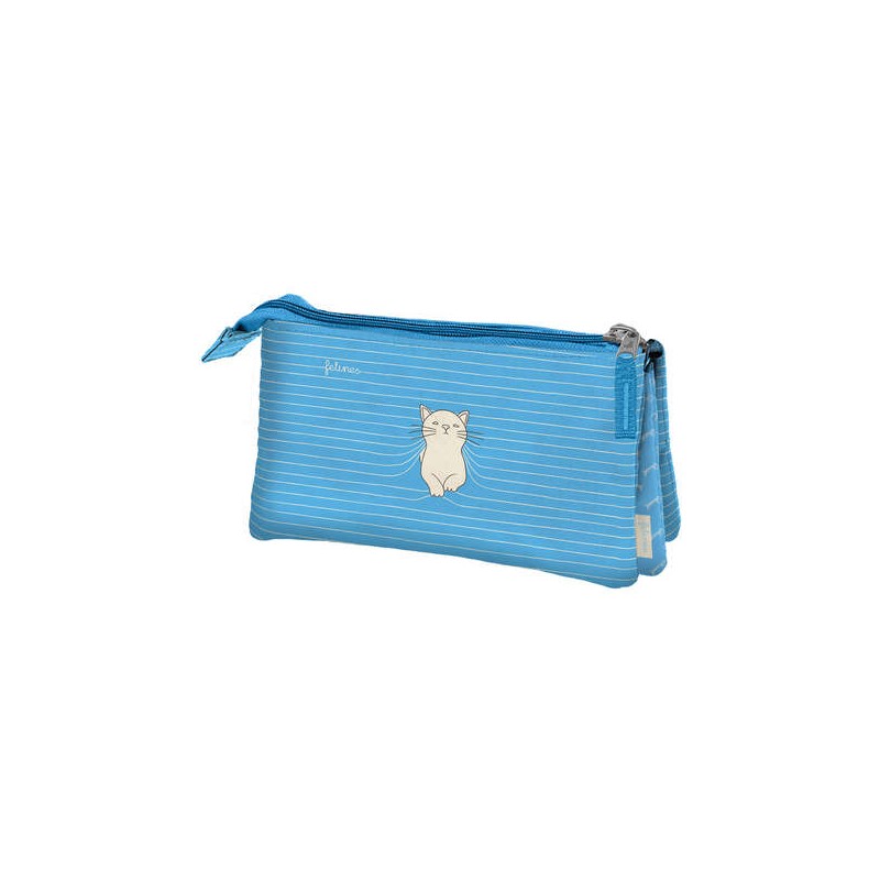 Dohe Santoro Felines Borsa per scarabocchi a triplo scomparto - 3 scomparti - Chiusura a cerniera