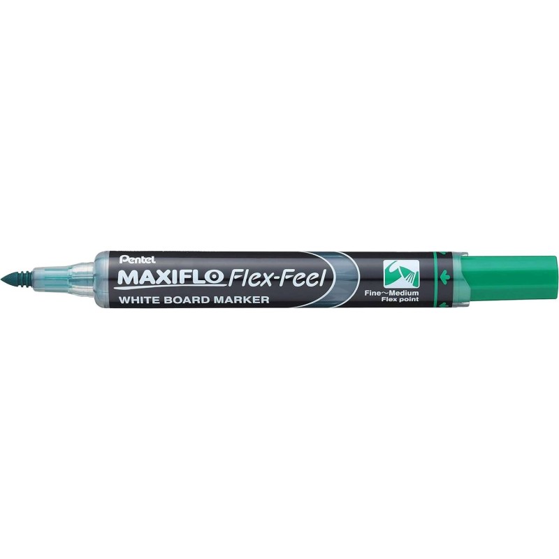 Penna per lavagna Pentel Maxiflo Flex-Feel - Punta flessibile da 4.6 mm - Tratto da 1 a 5 mm - Erogazione a pistone - Co
