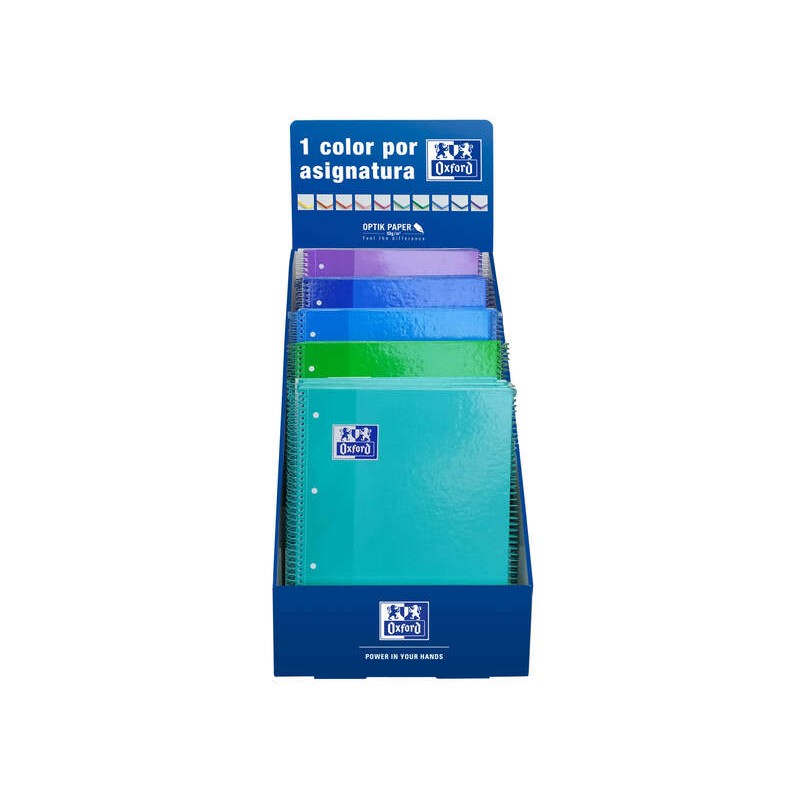 Oxford Europeanbook 1 Classic Display Book con 25 quaderni a spirale A4+ 80 fogli 5x5 microforati - Copertina rigida - C