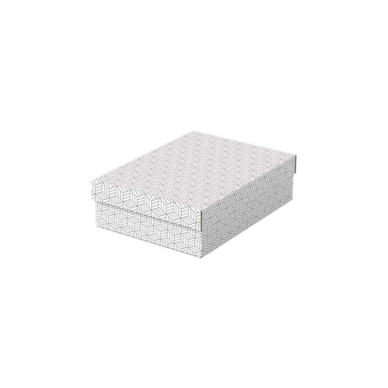 Esselte Confezione da 3 scatole medie con coperchio 265x100x360 mm - 100% cartone riciclato e riciclabile - Design a mot