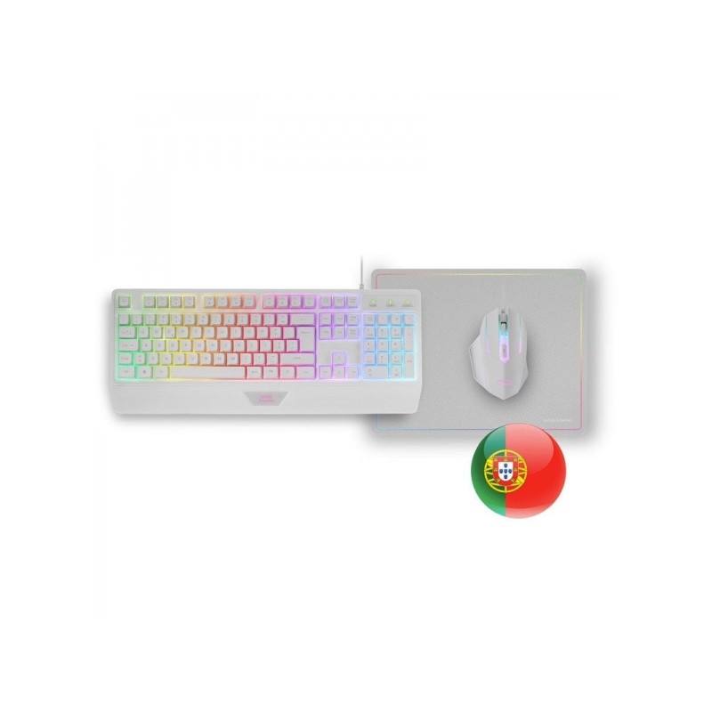 Mars Gaming MCP124 3in1 Gaming Combo - Tastiera H-Mech RGB - Interruttori mouse HUANO RGB - Mousepad Nanotextile Rainbow