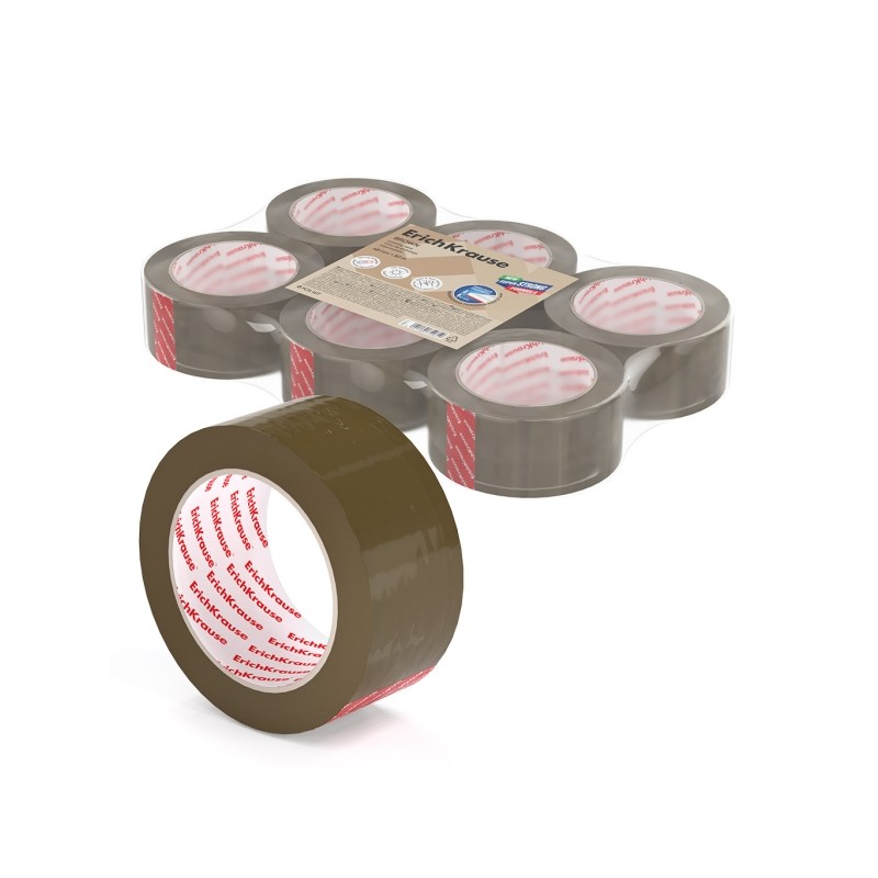 Nastro da imballaggio Erichkrause - Dimensioni 48mmx50m - Adesivo ad alta adesione - Facile da tagliare - Colore marrone