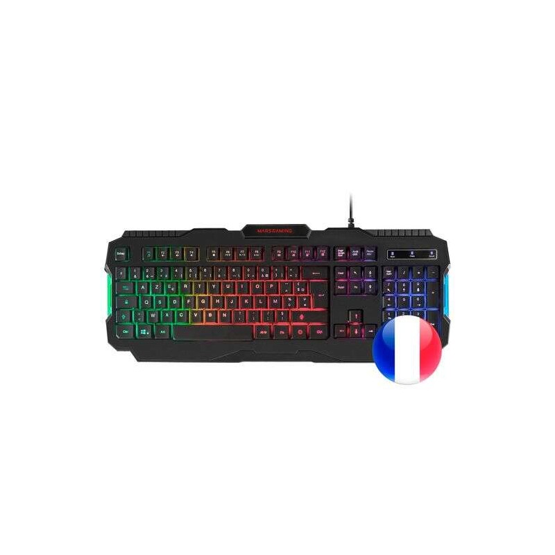 Tastiera da gioco Mars Gaming MRK0 RGB Rainbow 9 colori 15 tasti funzione - 560x199x32mm - Retroilluminazione multicolor