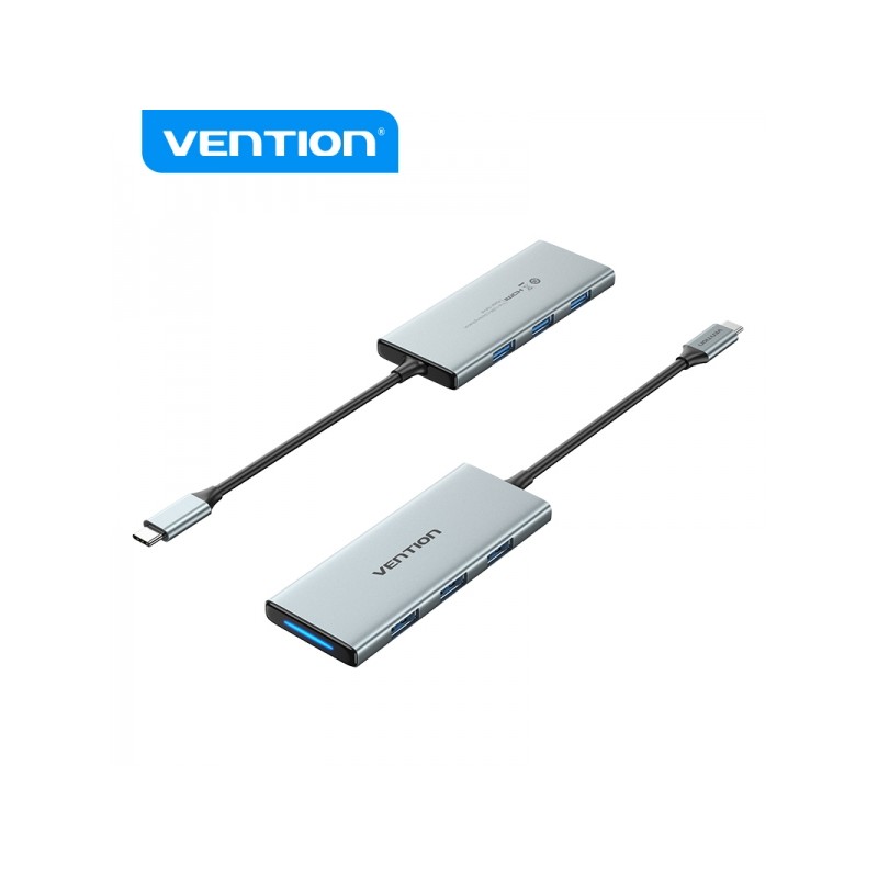 Vention Docking Station 6 in 1 da USB-C a HDMI 4K/3xUSB3.0/Lettore SD/MicroSD - 0.15 m - Colore grigio