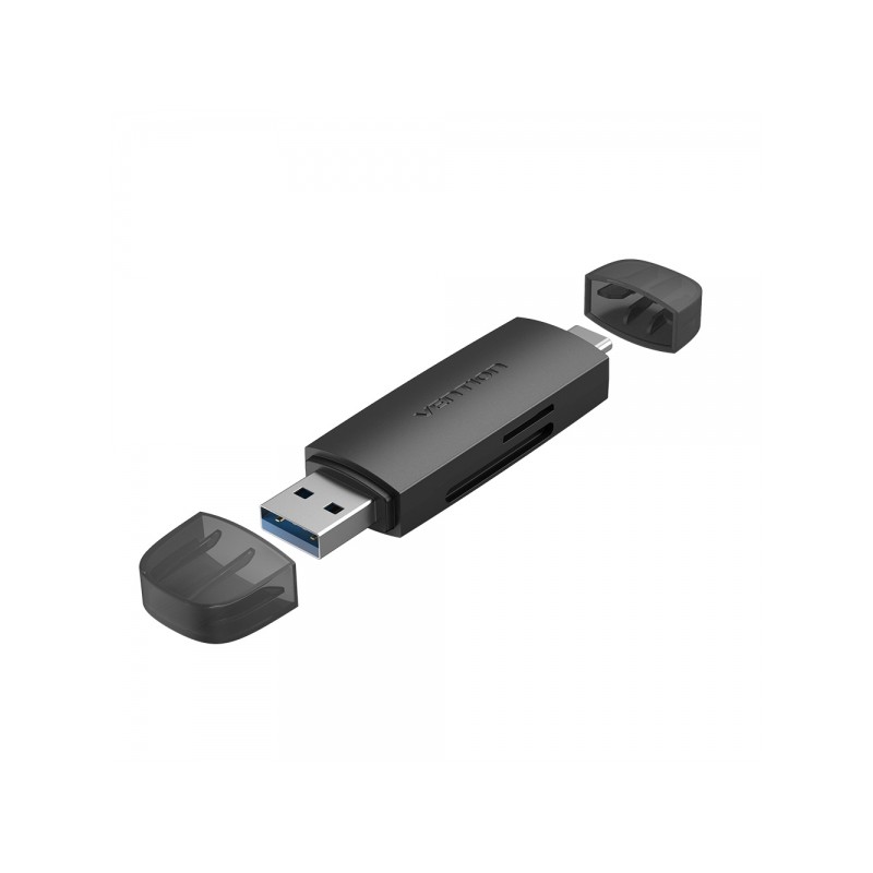 Lettore di schede esterno USB 3.0 e USB-C di Vention - Nero