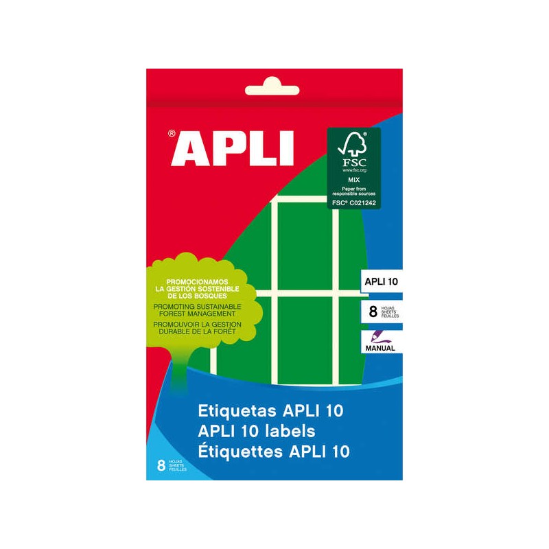 Etichette Apli 10 Verde 25 x 40 mm 8 fogli