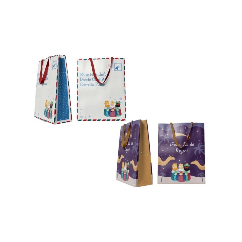 Borsa Bismark Jumbo con manici a fiocco - Design dei tre saggi - Dimensioni 70x50x18cm - 2 disegni casuali