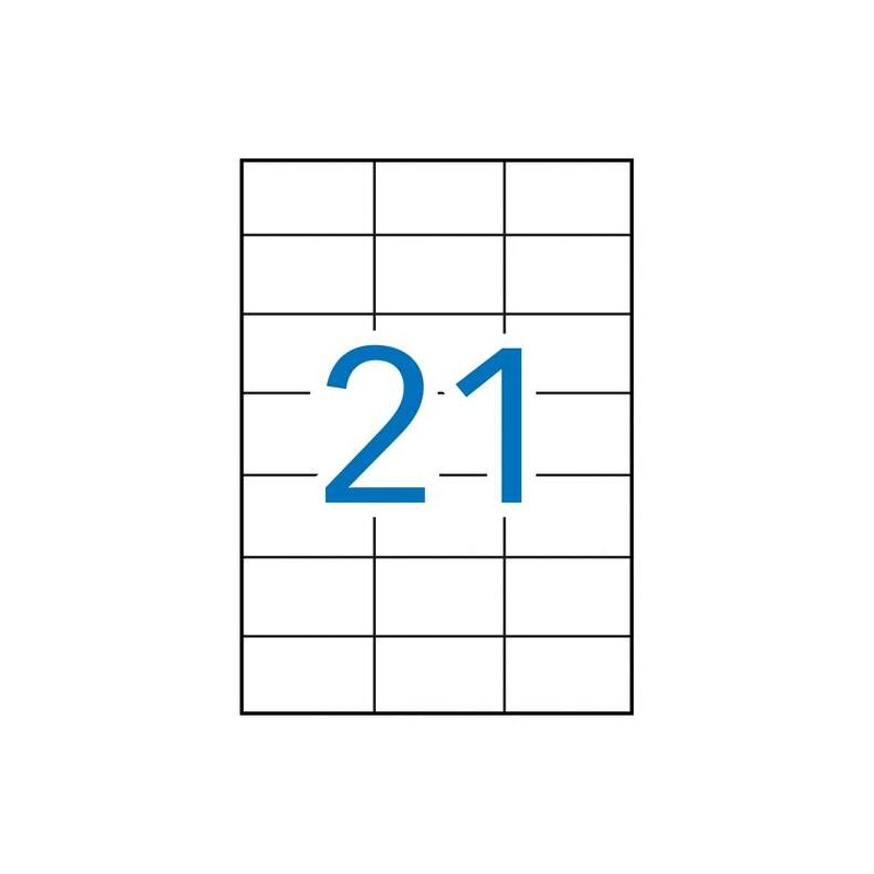 Apli Confezione da 2.100 Etichette rettangolari 70x42.4mm - 100 fogli per 21 etichette - Adesivo permanente - Bordi diri
