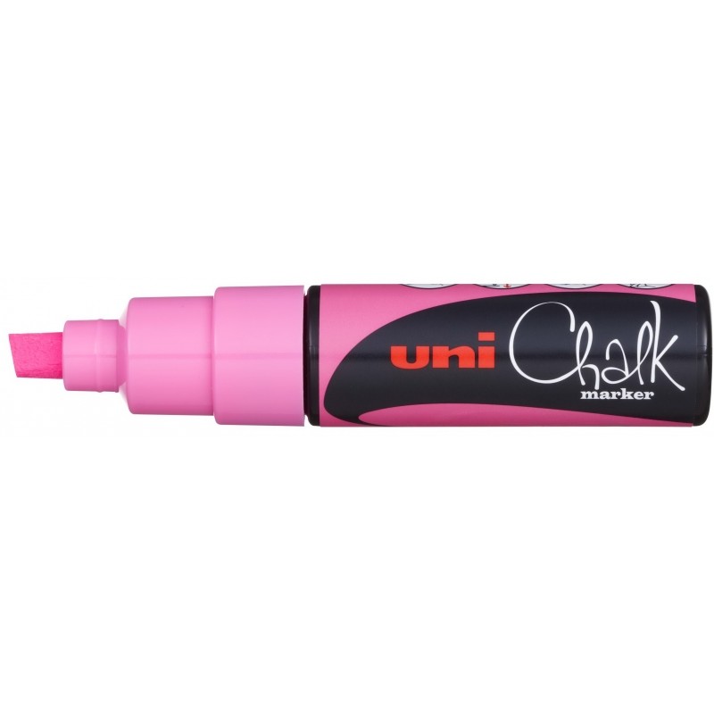 Marcatore a gesso liquido Uni-ball PWE-8K - Punta smussata 8 mm - Cancellazione a umido - Resistente alla pioggia e agli