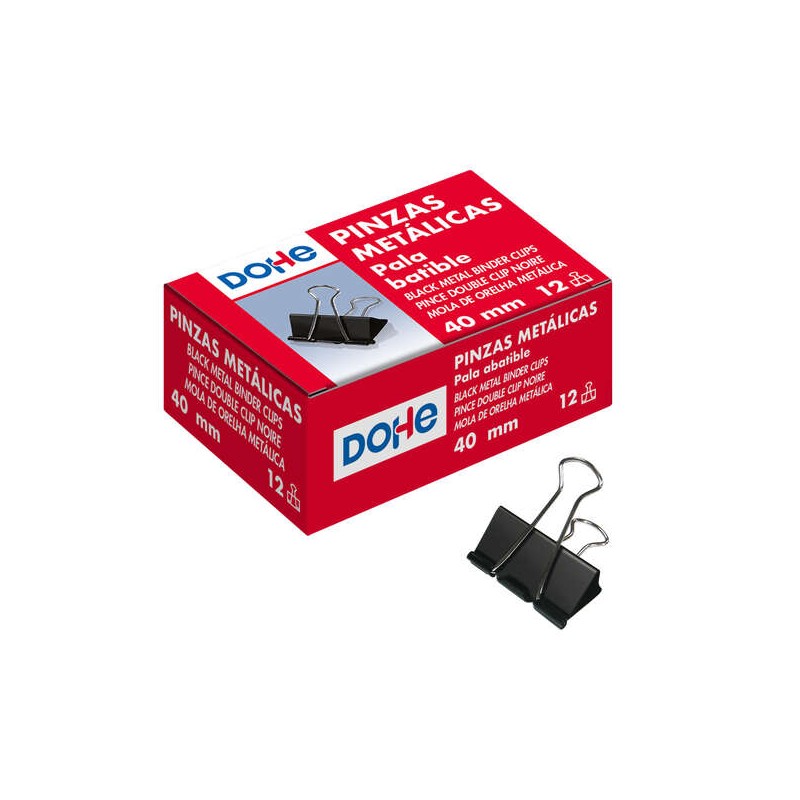 Dohe 12 fermagli per carta in metallo - 50 mm - Acciaio resistente - Colore nero