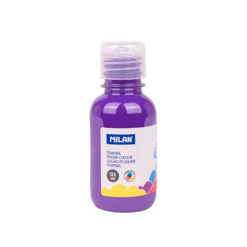 Tempera Milano flacone 125ml - Tappo dosatore - Asciugatura rapida - Miscelabile - Colore Viola