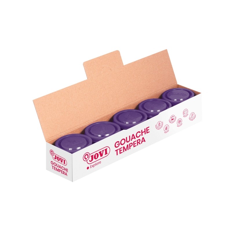 Tempera Jovi School Pot 35ml - Applicazione su più superfici - Utilizzo con pennello. rullo o spatola - Colori miscelab