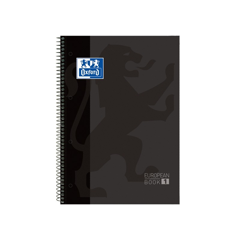 Oxford School Classic A4+ Europeanbook - Copertina rigida - 80 fogli - Colore nero