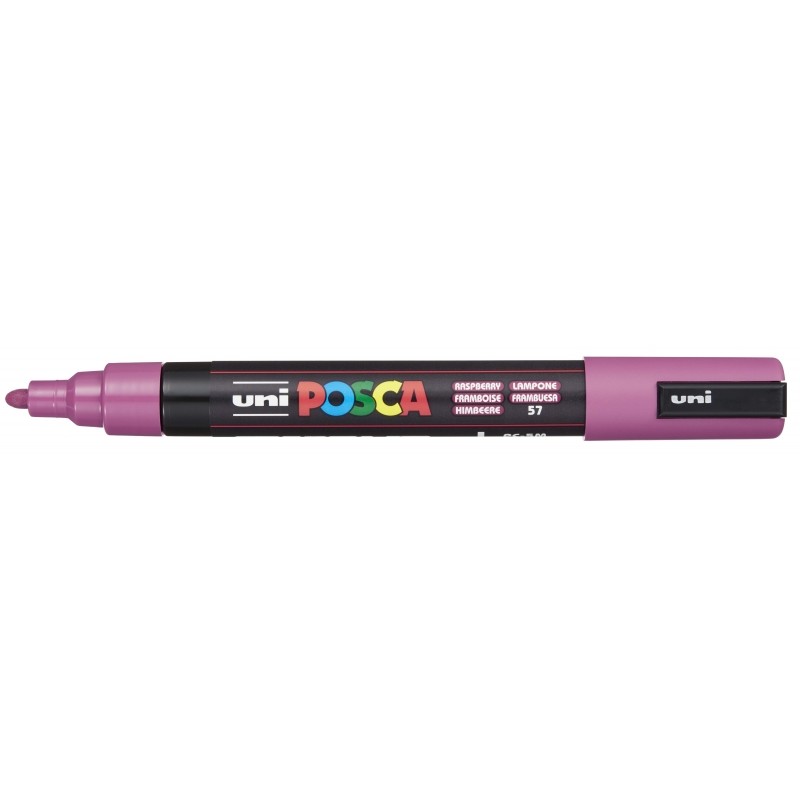 Posca PC-5M Pennarello a base d'acqua - Punta a proiettile 1.8-2.5 mm - Larghezza linea 1.8-2.5 mm - Non permanente - Re