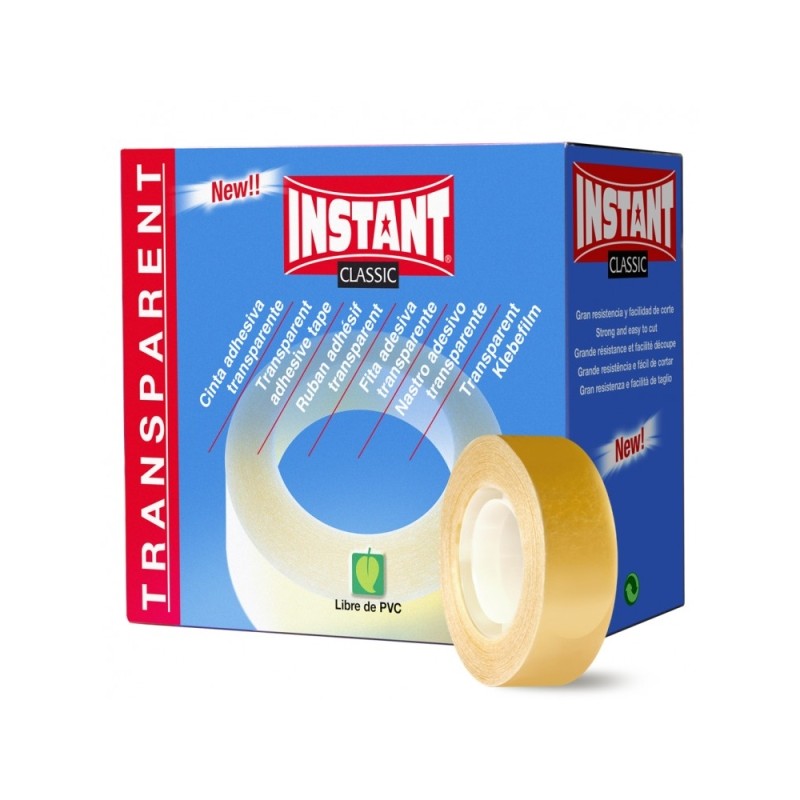 Nastro adesivo trasparente Instant Classic 19 mm x 33 m - Senza PVC - Trasparente