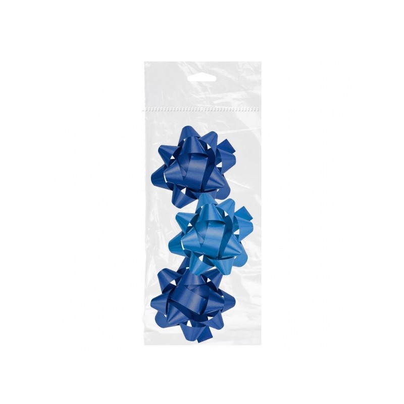Dohe Chic Confezione da 3 fiocchi a forma di stella - Misura 8 cm - Colore blu