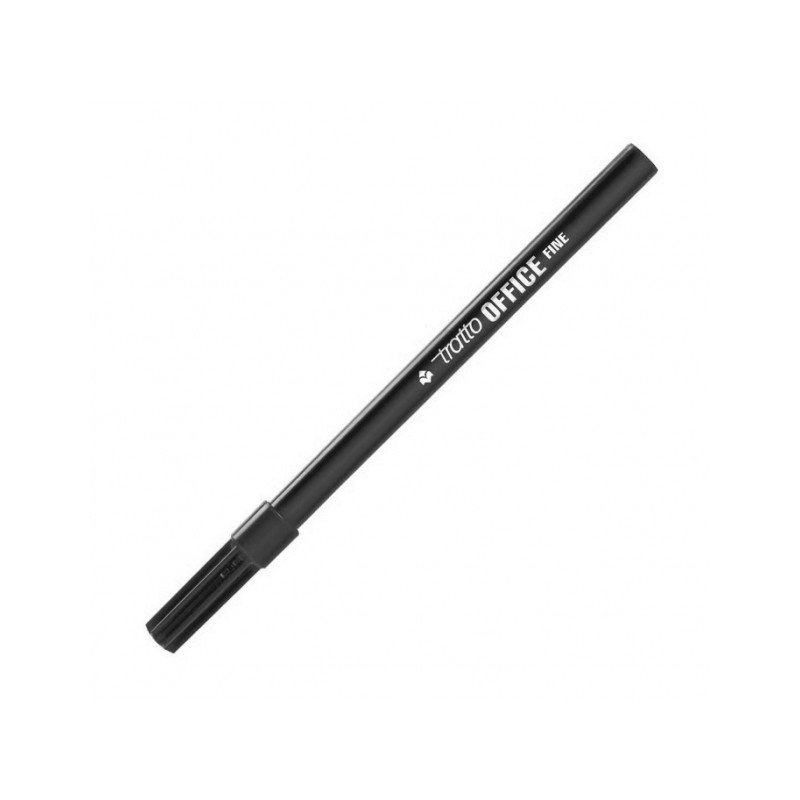 Penna in fibra di Tratto Office - Punta in fibra 2.5 mm - Tratto 0.7 mm - Inchiostro a base d'acqua - Colore nero