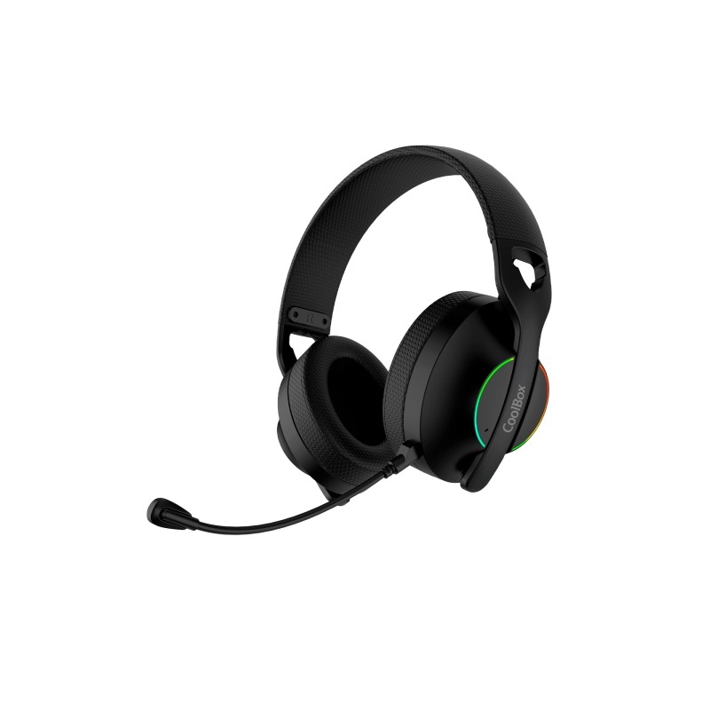 Coolbox WB01 Cuffia da gioco wireless con microfono - Connettività Bluetooth 5.4. Wireless 2.4Ghz o Jack - Illuminazion