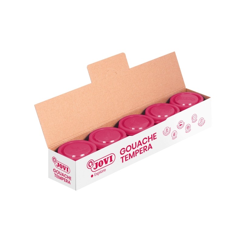 Tempera Jovi School Pot 35ml - Applicazione su più superfici - Utilizzo con pennello. rullo o spatola - Colori miscelab