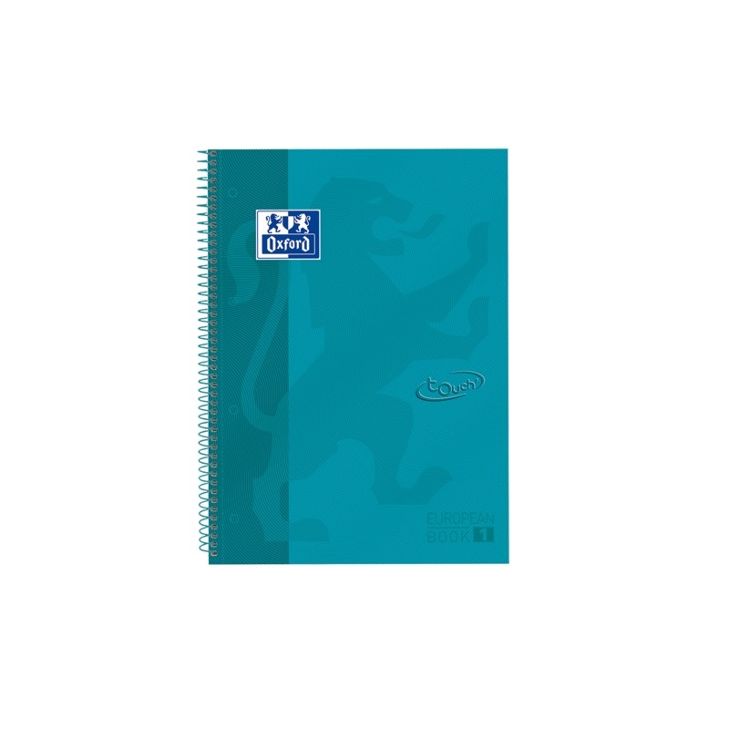 Oxford School Touch Europeanbook 1 Notebook A4+ 80 fogli microperforati 5x5 mm quadrati - Copertina morbida - Colore blu