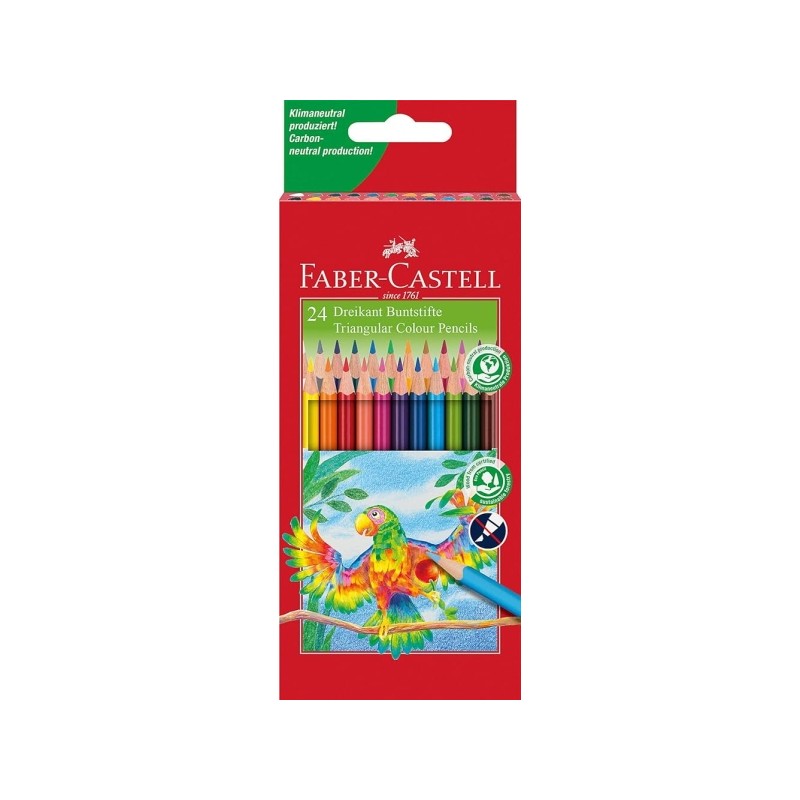 Faber-Castell Super Mine Ergonomics Confezione da 24 matite colorate triangolari ergonomiche - mina 4 mm - resistenti ag